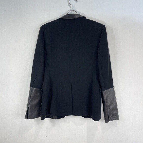 Rag & Bone | Black/Black Timeless Single Breasted Blazer with Leather Trim NWT 4 - Picture 12 of 16